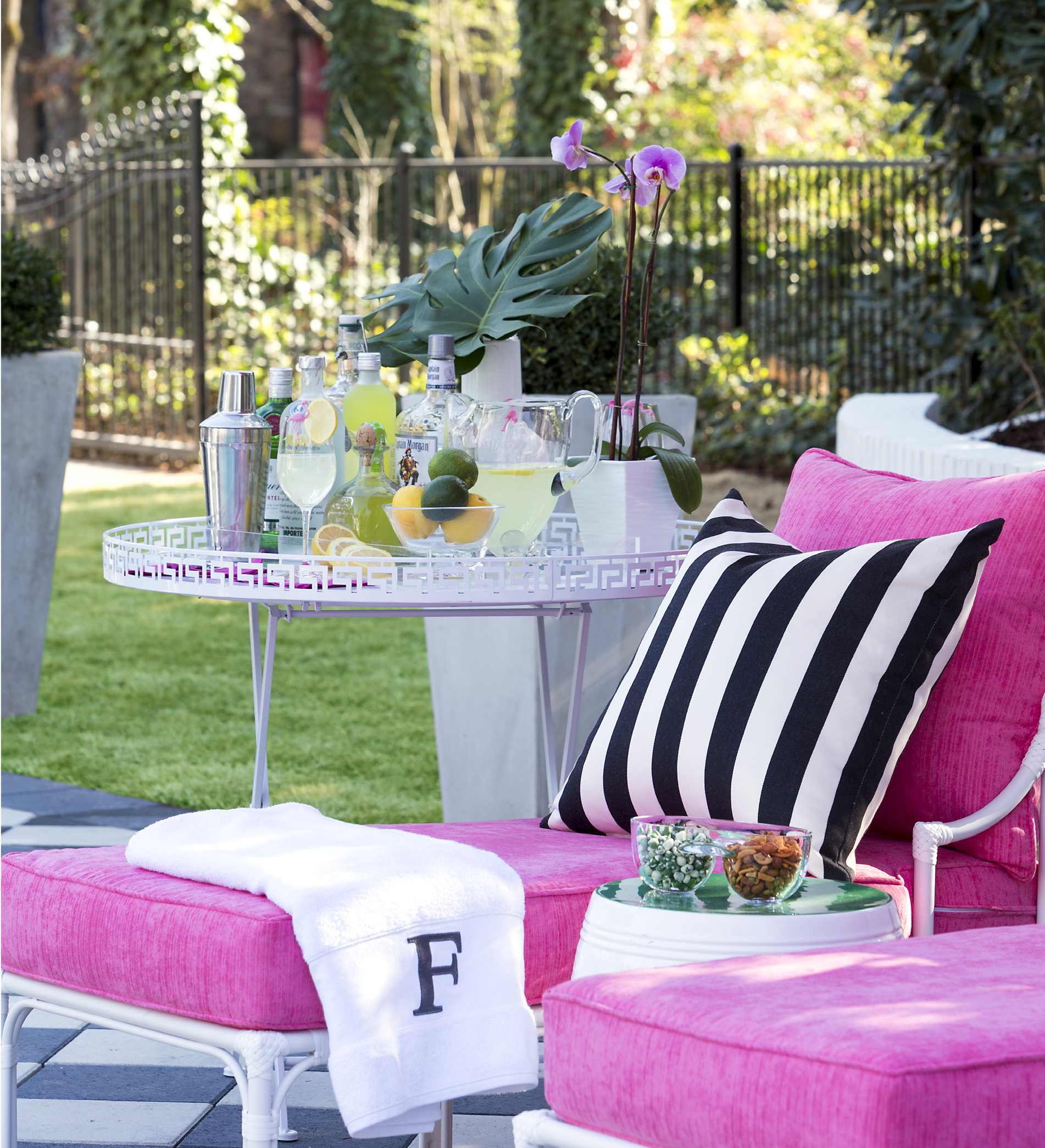 Outdoor Patio Furniture with Bright Colored Cushions