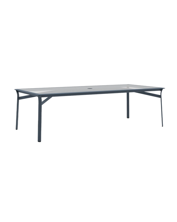 Pasadena 99" Glass Umbrella Top Table