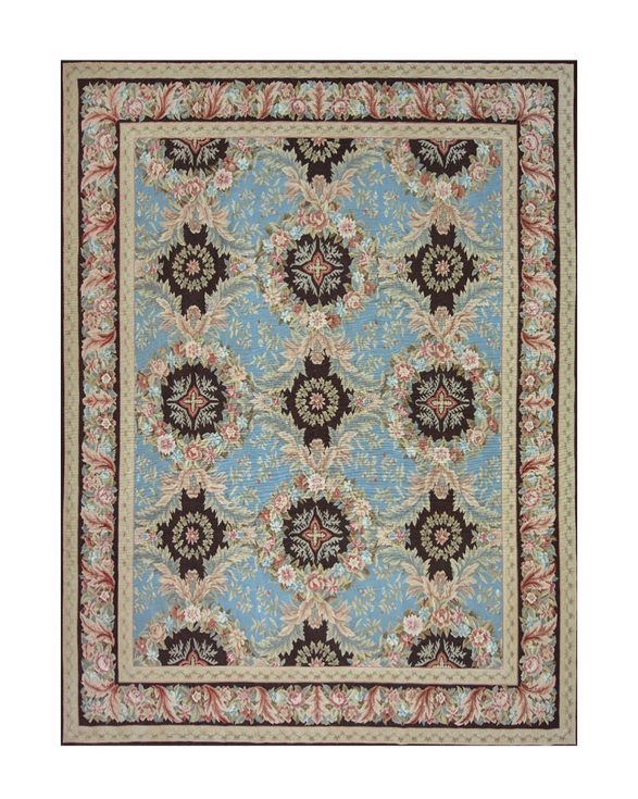 Genuine Aubusson Guest Blue Brown
