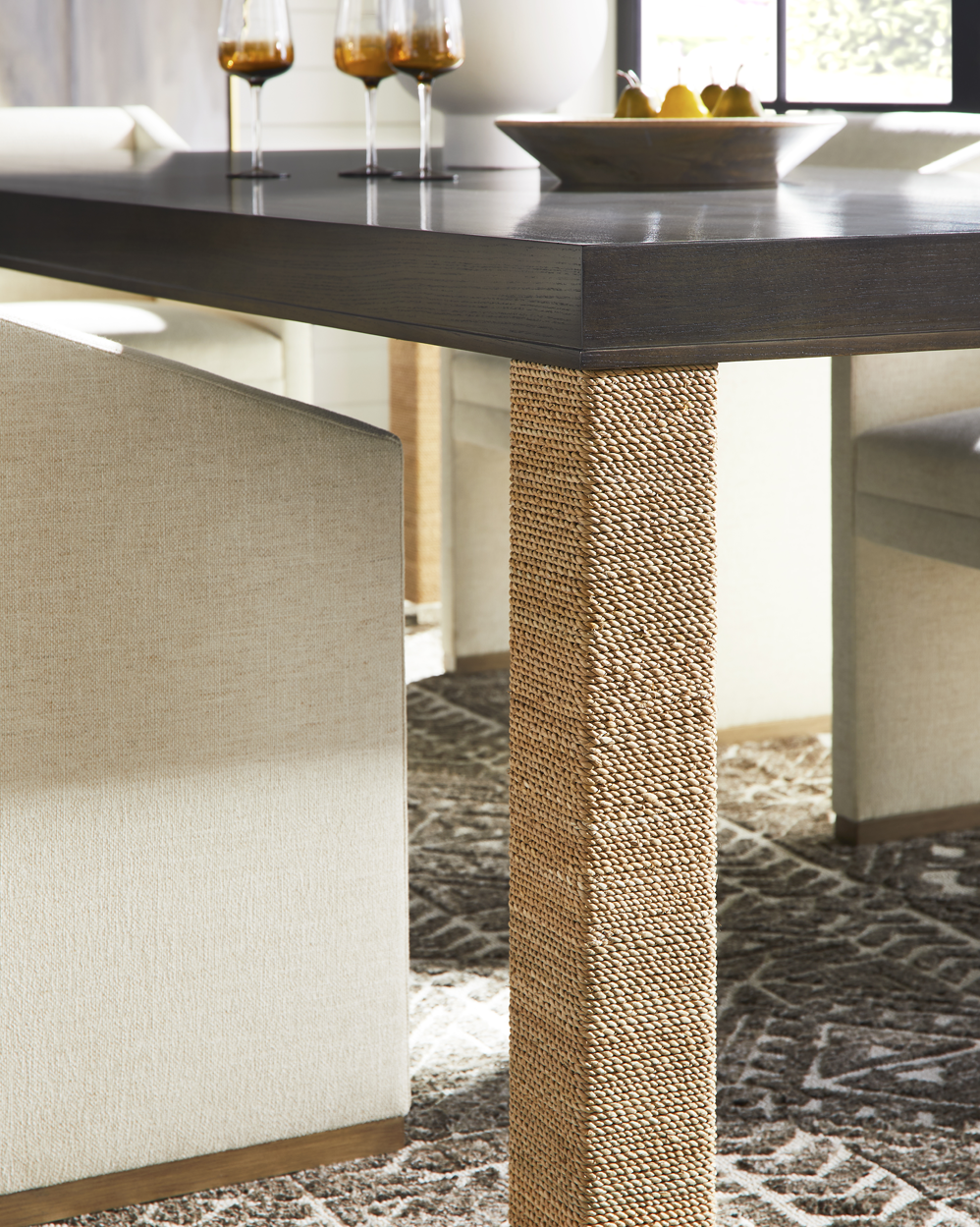 Woven Dining Table with Lampakanay Leg