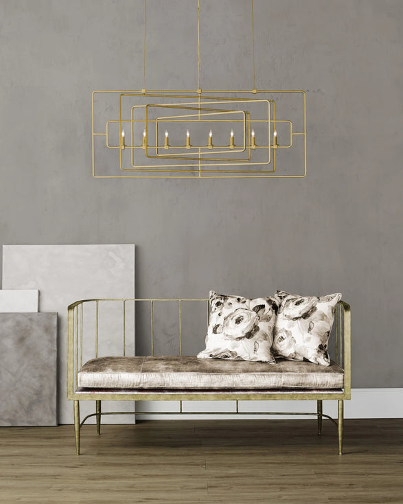 Gold Rectangular Chandelier