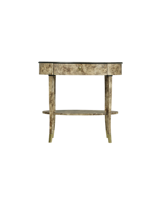 Hamilton Oval Burl Bedside Table