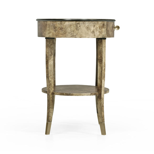 Hamilton Oval Burl Bedside Table