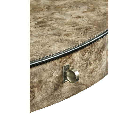 Hamilton Oval Burl Bedside Table
