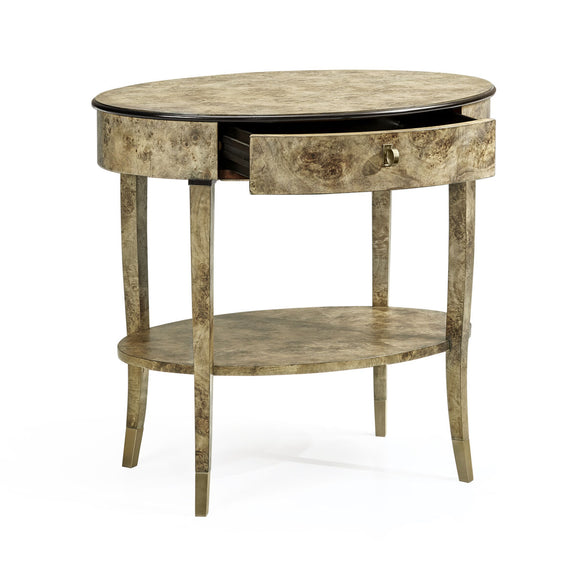 Hamilton Oval Burl Bedside Table